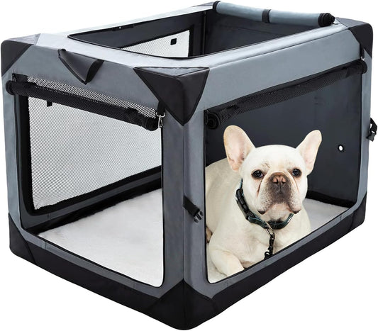 Pettycare 26 Inch Collapsible Foldable Soft Dog Kennel with Chew Proof Mesh Windows, Indoor & Outdoor Travel Dog Crate