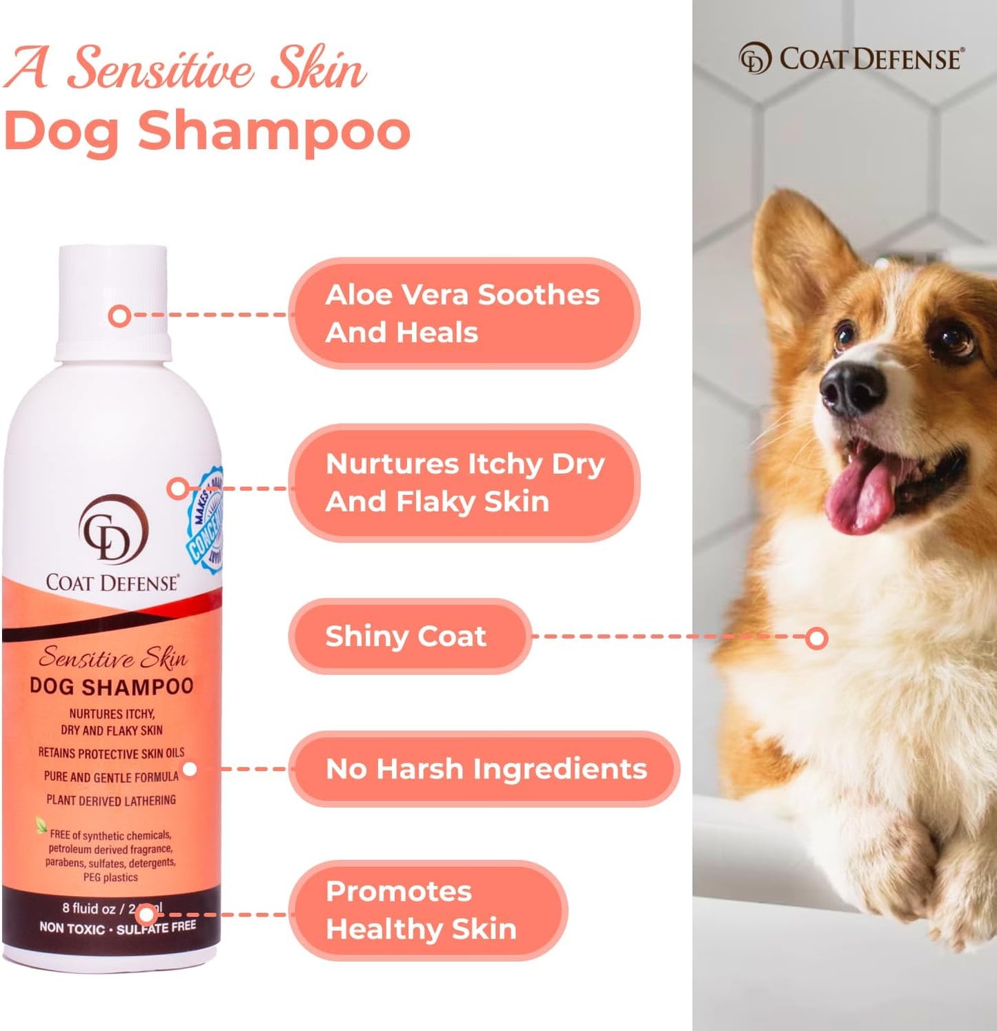 COAT DEFENSE Paw Licker Bundle | Dry Powder for Dogs & Sensitive Skin Dog Shampoo for Allergies and Itching | Smell & Itch Relief | Itchy Skin Relief & Yeast Dog Treatment