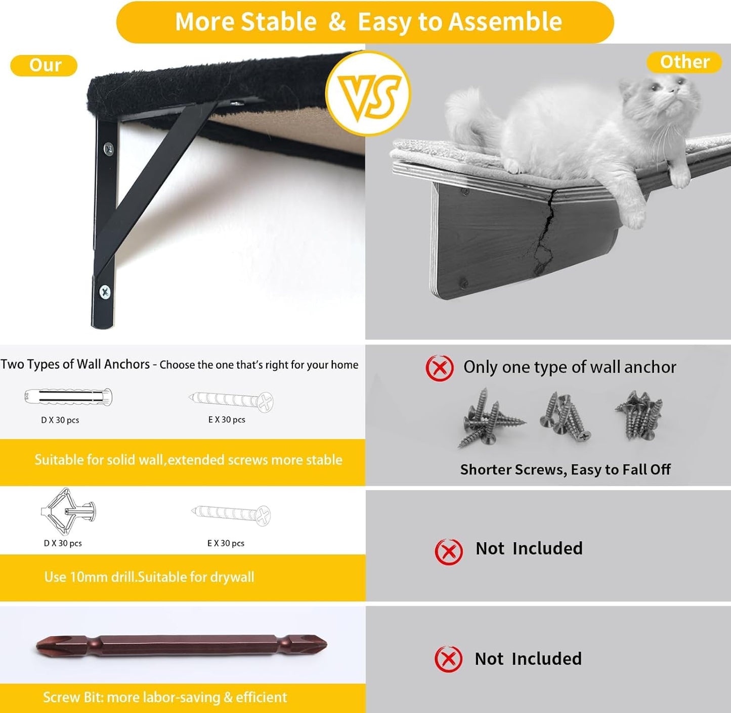 Modern Wall-Mounted Cat Furniture - 5pcs Cat Wall Shelves, Wooden Climber Includes House, Bridge, Tree, Steps, and Scratcher