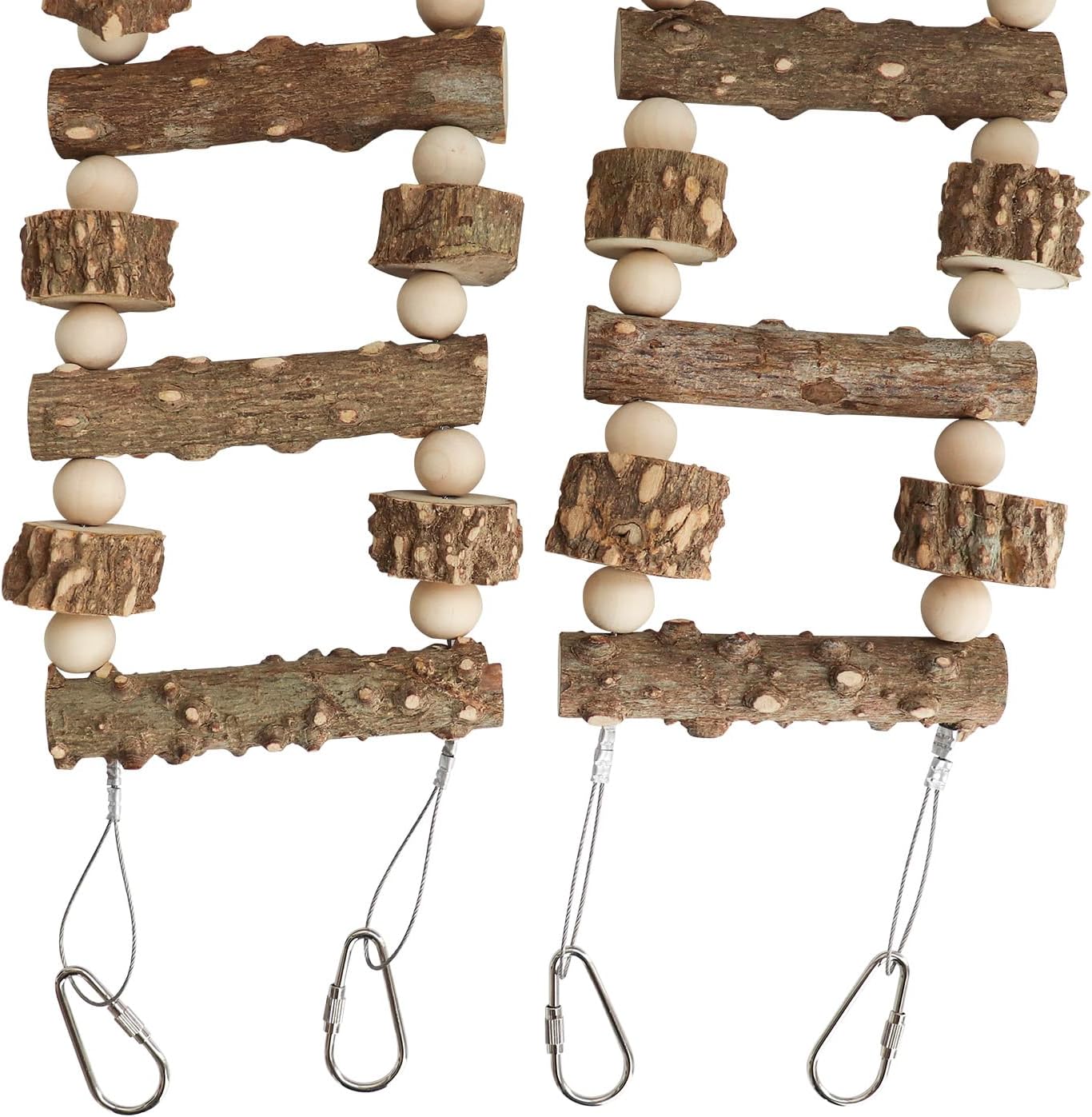 Natural Pepper Wood Hanging Pet Bridge & Swing, Rat & Hamster Climbing Toys, Bird Cage Accessories, Suitable for Parrot, Rat, Squirrel, Sugar Gliders