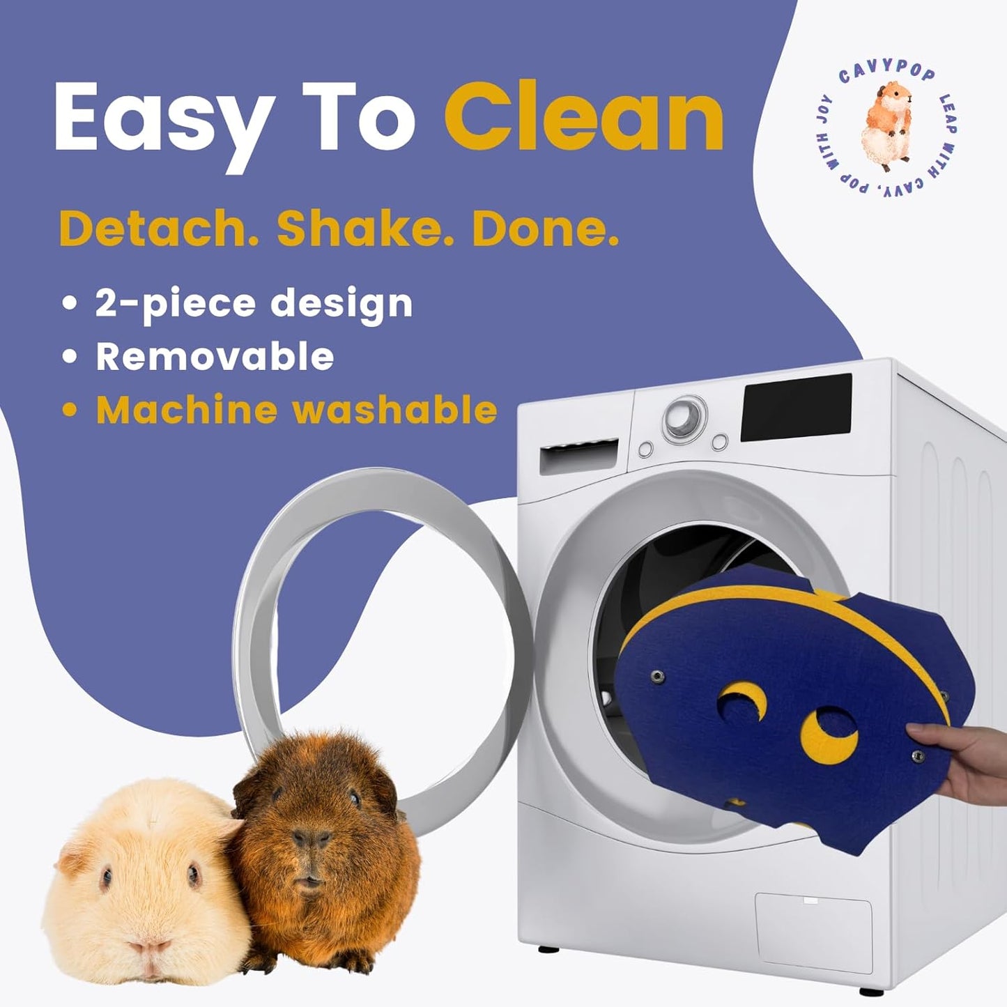 Guinea Pig Tunnel Foldable Fleece Hideout Tube with Cheese-Hole Design Soft Cozy Hideaway for Guinea Pig Cage Corner Indoor Play and Napping-Blue