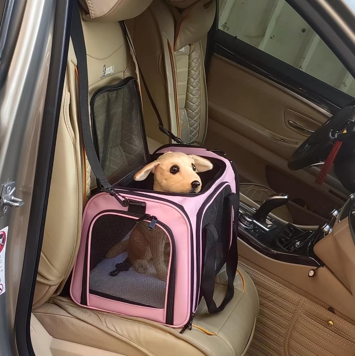 Cat Carrier Dog Carrier Pet Carrier Cat Bags for Small Medium Cats Dogs Puppies of 15 Lbs,of Airline Approved Small Dog Bag Soft Sided,Collapsible Travel Puppy Carrier (Large, Pink)