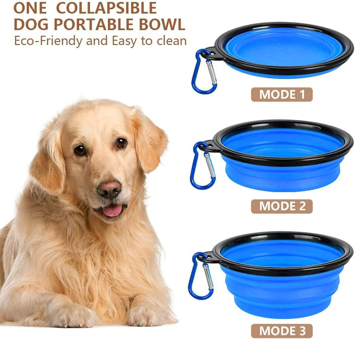 Dog Food Storage Container, 5-7 Lbs Airtight Pet Food Container, Cat food Container Dispenser with Portable Handle, Pouring Spout and a Collapsible bowl for Dogs Cats Navy Blue/6Qt