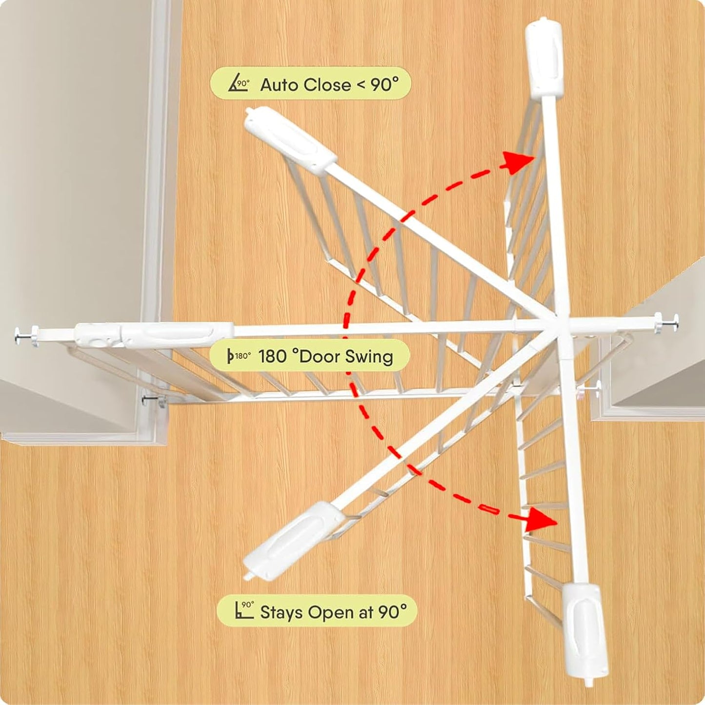 Extra Wide 76.4-81 Inch Large Baby Gates for Stairs, Doorways - No Drilling, Pressure Mounted Pet Gates for Kids & Dogs