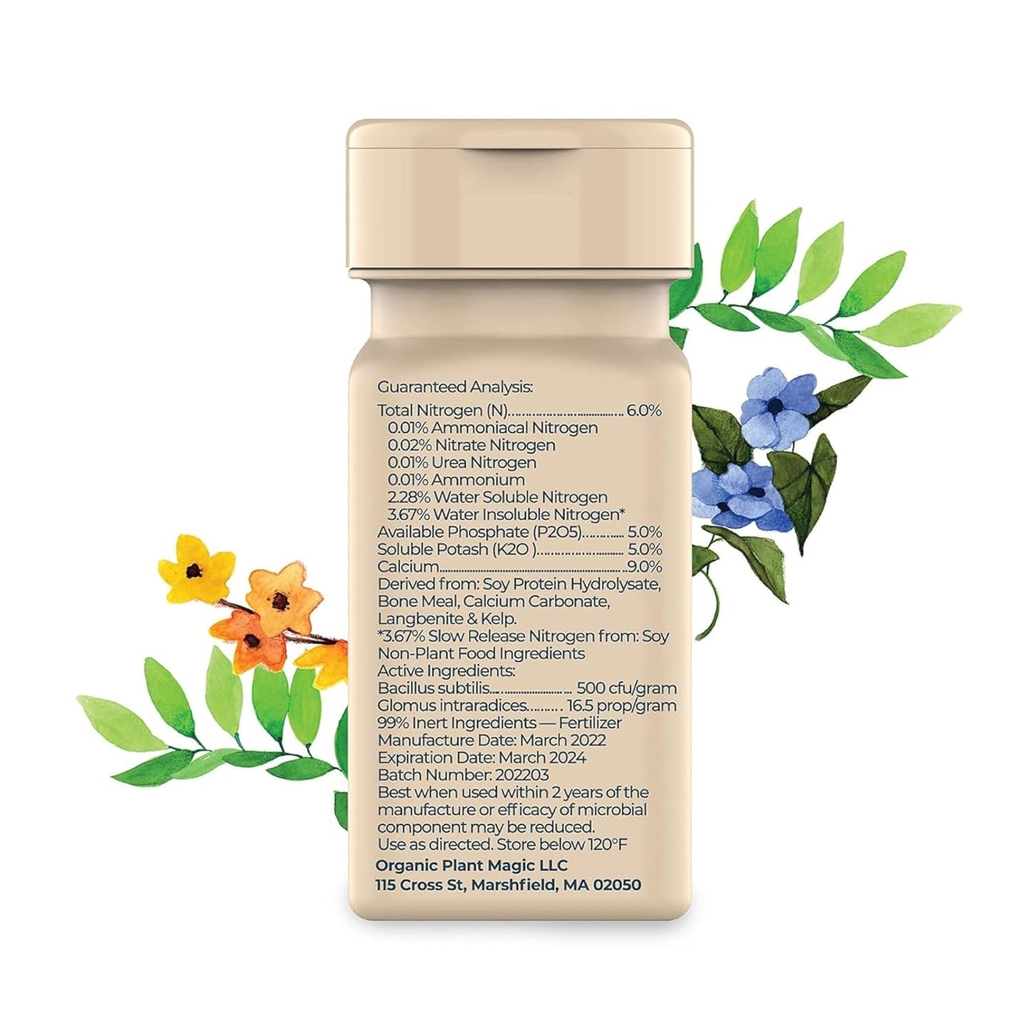 Organic Plant Magic - Truly Organic™ Easy to Use Soluble Plant Food Shaker: All-Purpose Fertilizer Concentrate for All Flower Vegetable Herb Fruit Tree Indoor Garden & House Plants [Four 3 oz Shaker]