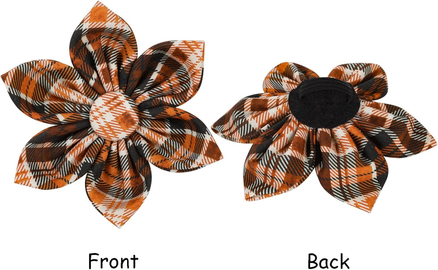 Lionet Paws Dog Collar with Flower - Cute Cotton Adjustable Flower Dog Collar with Metal Buckle for Medium Dog Girl Gift, M, Neck 13.5-22in