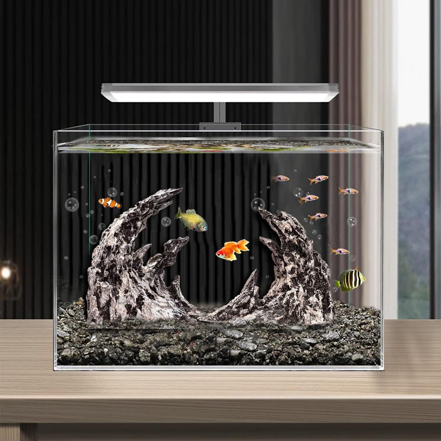Novelsite Fish Tank Accessories, Aquarium Decorations, Scenery, Rock Ornaments - Create Aquatic Beauty with Premium Aquarium Decorations, 14.4 x 7.1 x 3.34 inches