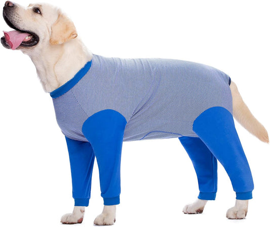 Yeapeeto Dog Onesie Surgery Recovery Suit for Large Medium Bodysuit Dogs Pajamas PJS Full Body for Shedding, Prevent Licking, Wound Protection, Cone Alternative (X-Large, Blue)