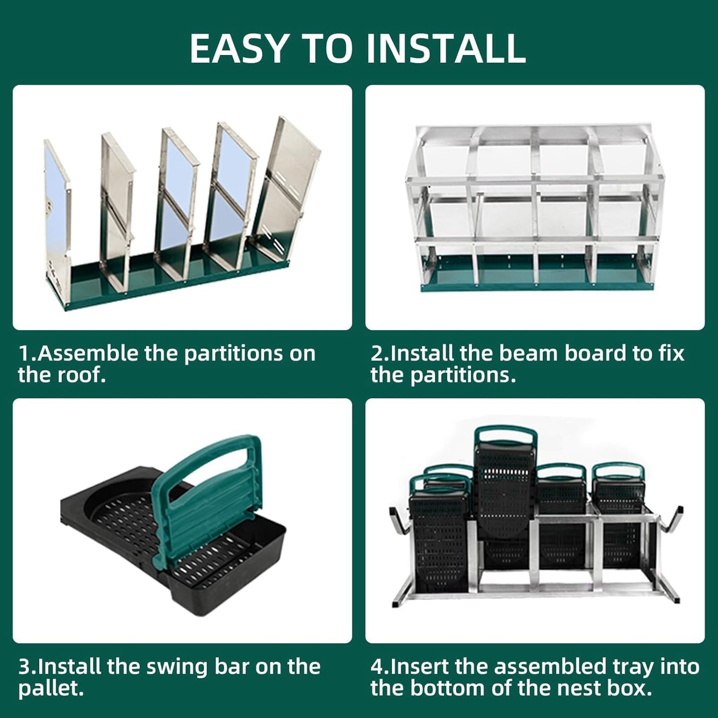 Chicken Nesting Box, 8 Hole 2 Layer Hen Nesting Box with Legs, Roll Away Eggs Laying Boxes,Cleanable Pull Out Hen Roosting Boxes