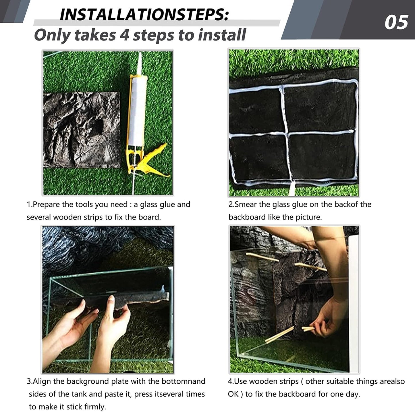 17.7x11.8in Rock Terrarium Background,3D Reptile Tank Background Board,Amphibian Stereo Backdrop Wall,Lizard Snake Gecko Spider Fish pet silo Background Decorative Panel(Paleyellow)