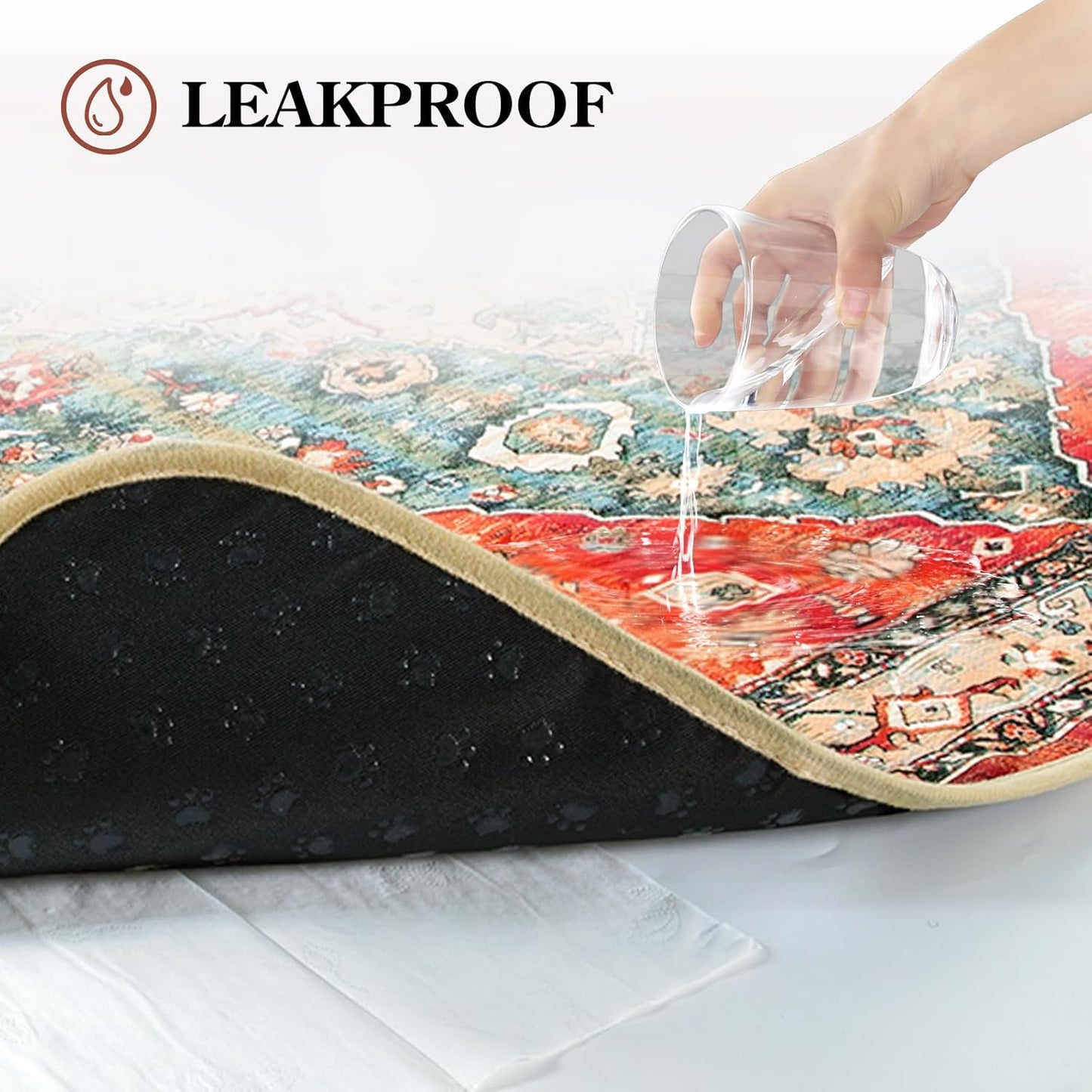 HAOCOO Washable Pee Pads for Dogs, Super Absorbent Reusable Puppy Training Pads, (2 Pack) 2Ft x 2Ft Red Waterproof Leak-Proof and Non-Slip Whelping Pads Potty Pads for Pet Housebreaking