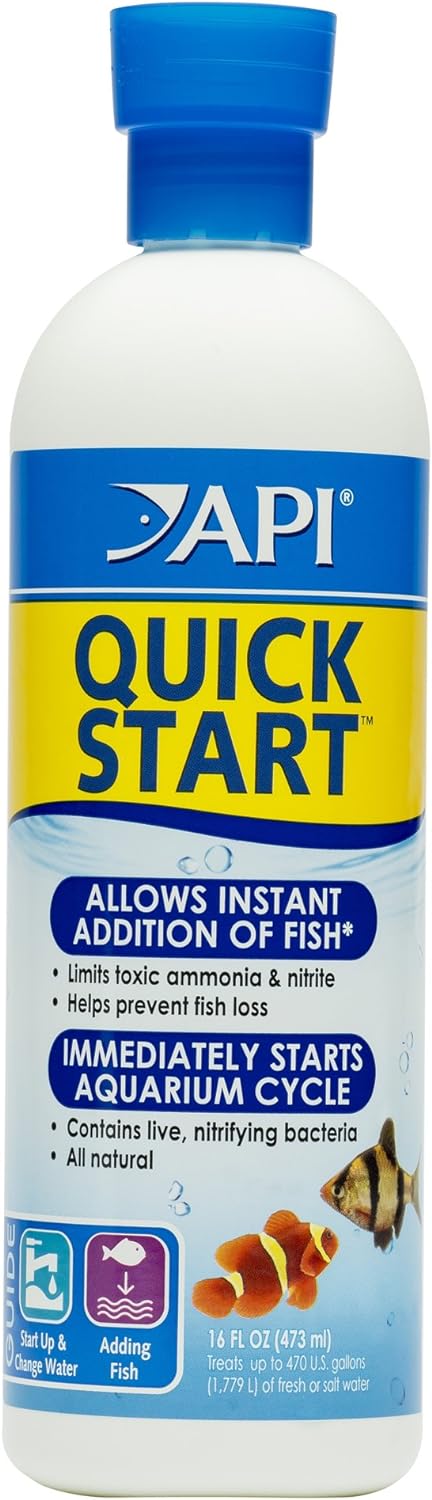 API QUICK START Freshwater and Saltwater Aquarium Nitrifying Bacteria 16-Ounce Bottle