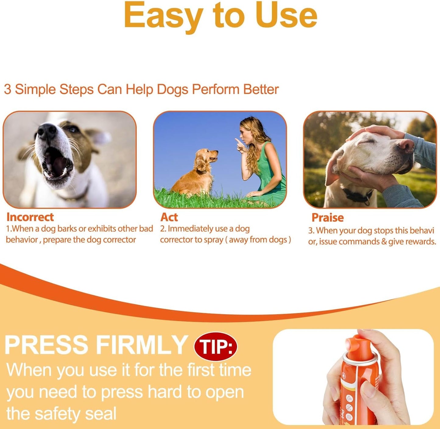 Corrector Dog Trainer Spray 80ml 6 Pack Dog Corrector Spray Dog Trainer for Dog to Stops Barking, Jumping Up, Food Stealing, Dog Fights, Avoidance, Unwanted Dog Behaviour(Orange)