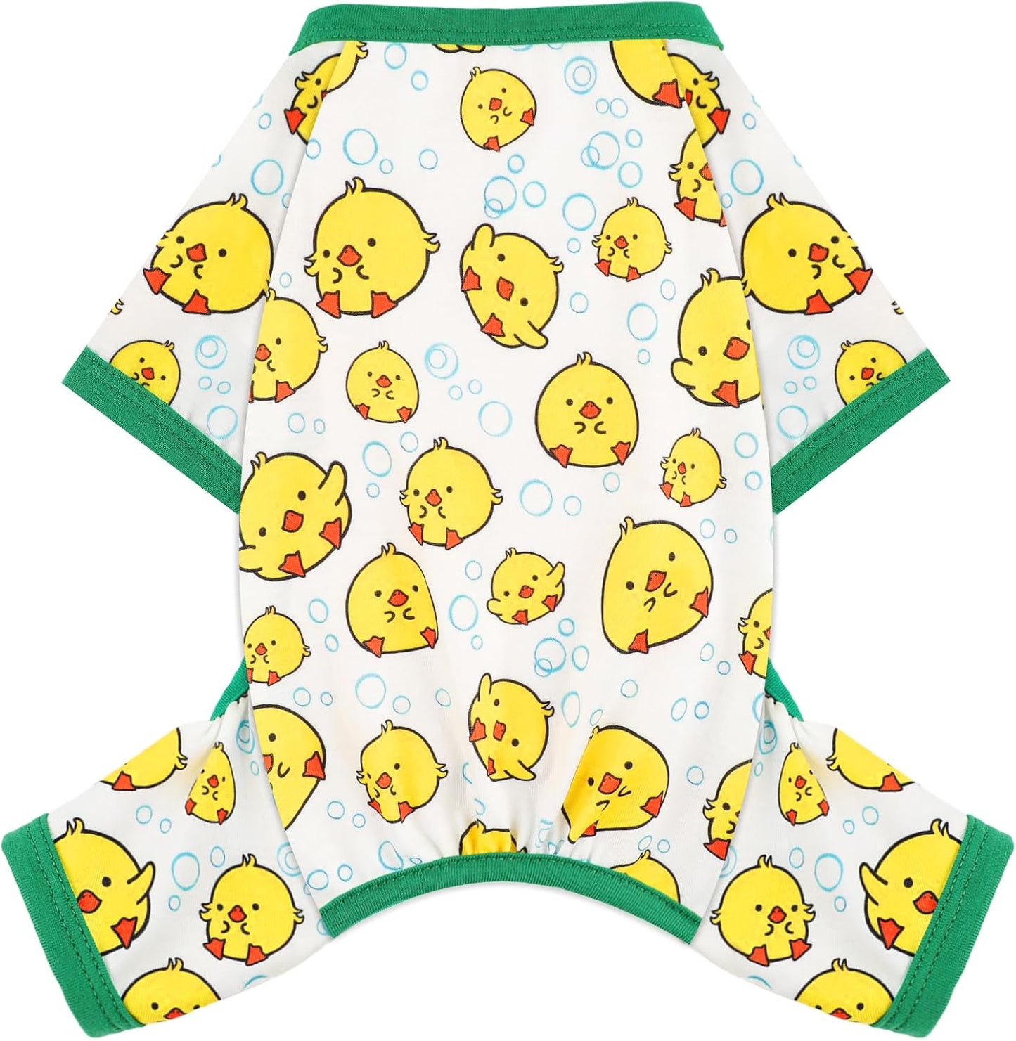 Dog Pajamas Small Sized Dogs Stretchable Summer Dog Clothes Pjs 4 Legs Girl Boy Cute Soft Puppy Outfits Doggie Cat Jammies Jumpsuit Sleeper for Pet, Duckling, XS