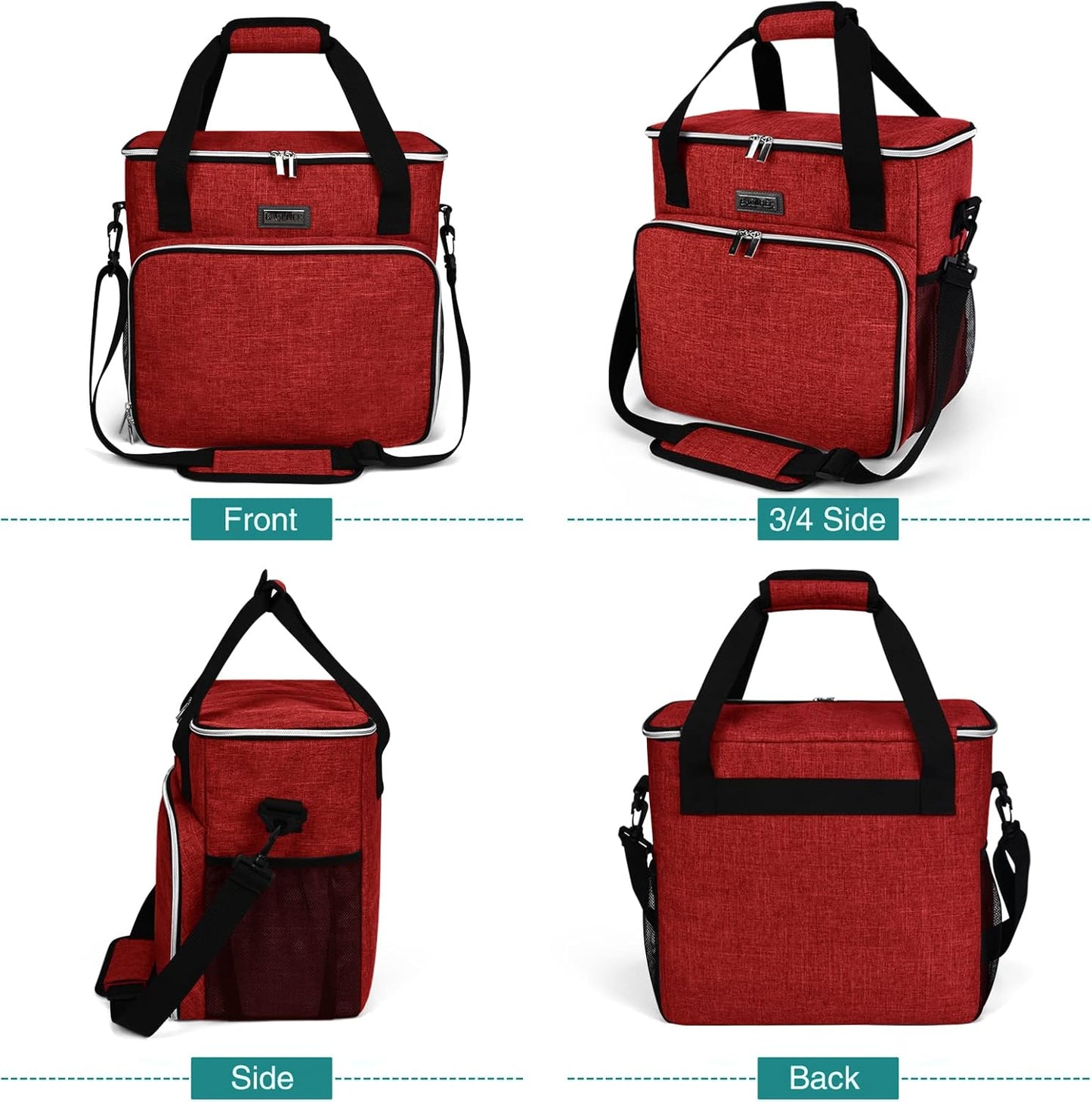 BAGLHER Dog Travel Bag, Pet Travel Bag (ALL Pet Travel Supplies), With 2 Pet Food Containers and 2 Collapsible Silicone Bowls; Essential Kits for Pet Travel Red