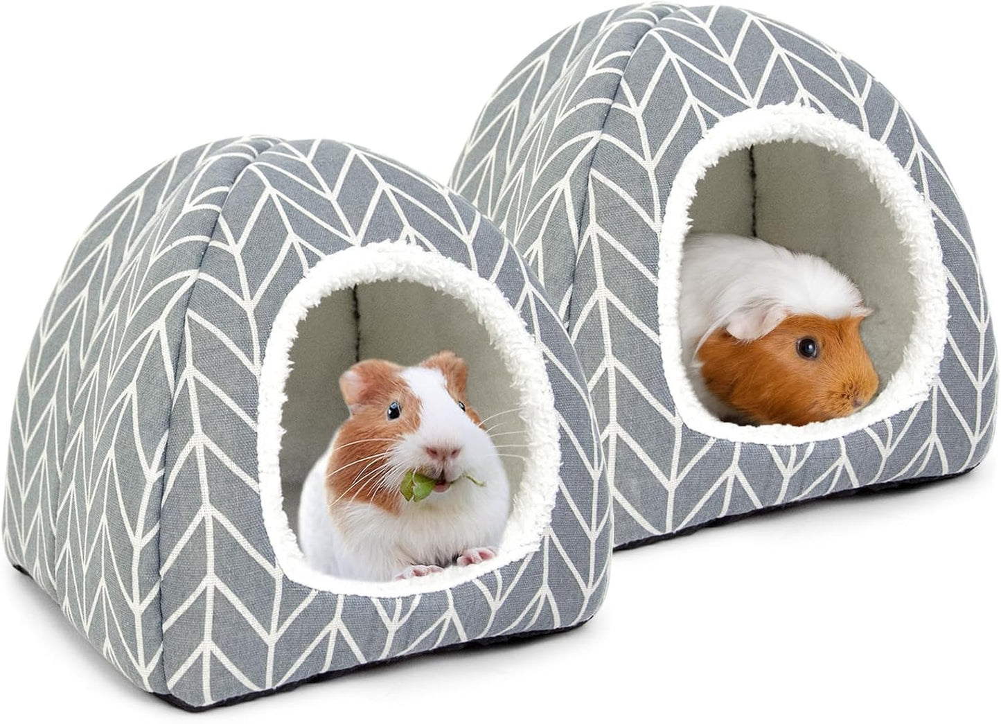 2 Pack Guinea Pig Hideout Bed Rabbit House Cave Accessories Cozy Hide-Out for Bunny Hedgehog Ferret Chinchilla&Other Small Animals