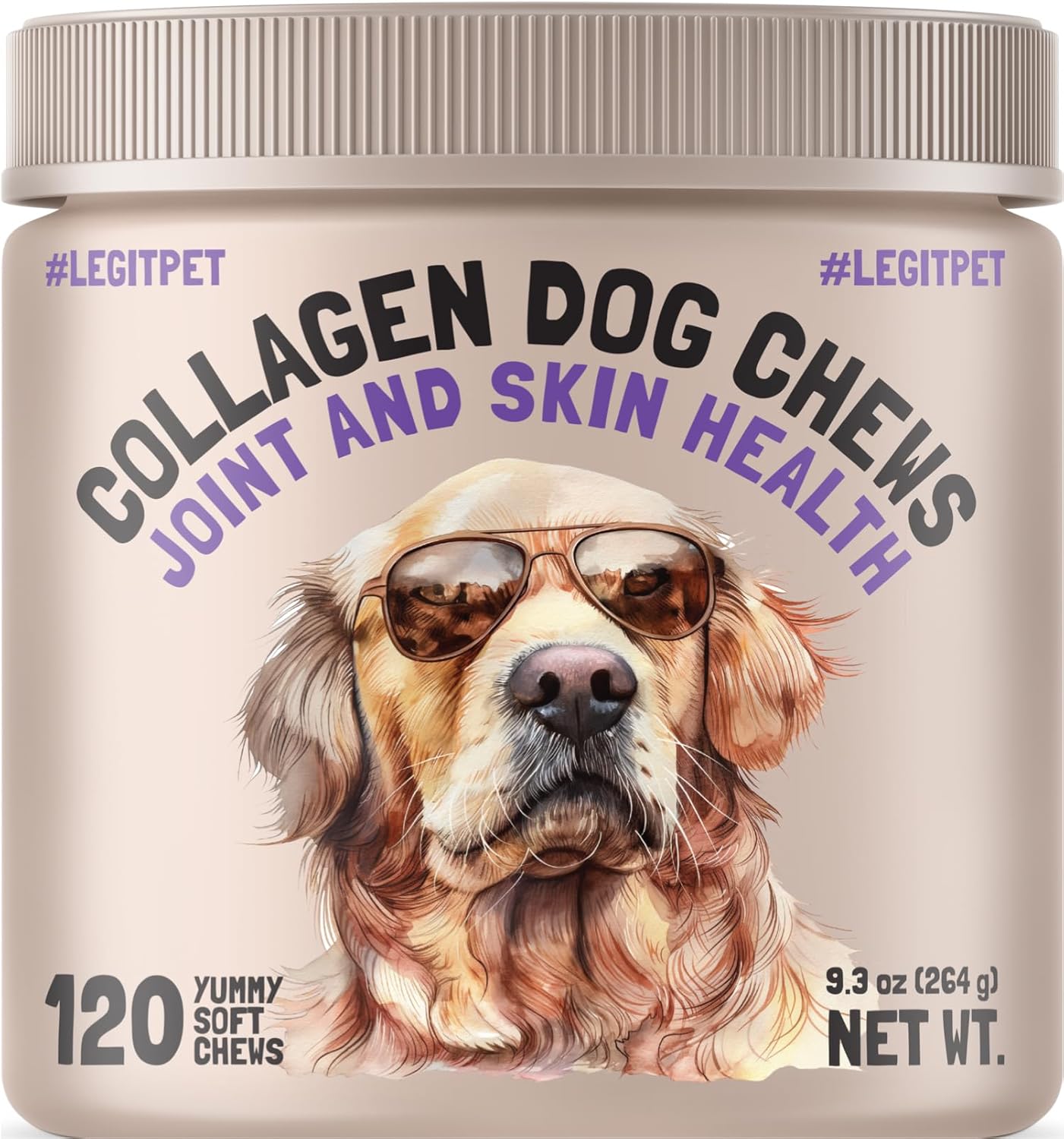 Collagen Dog Chews for Joint & Skin Health 120 Soft Chews All Breeds Mobility, Cartilage Repair & Pain Relief Hip & Joint Skin Coat Anti-inflammatory Support Eggshell Membrane Senior & Adult Dogs
