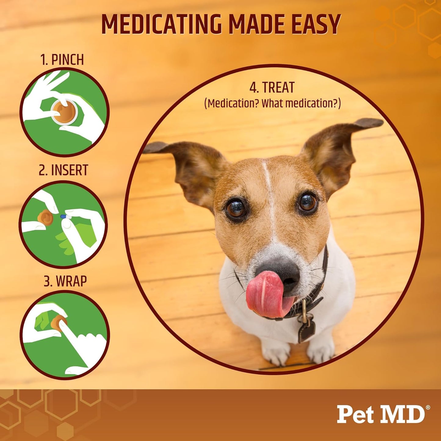 Pet MD Wrap A Pill Peanut Butter Flavored Pill Paste for Dogs - Make a Pocket to Hide Pills and Medication for Pets - 59 Servings