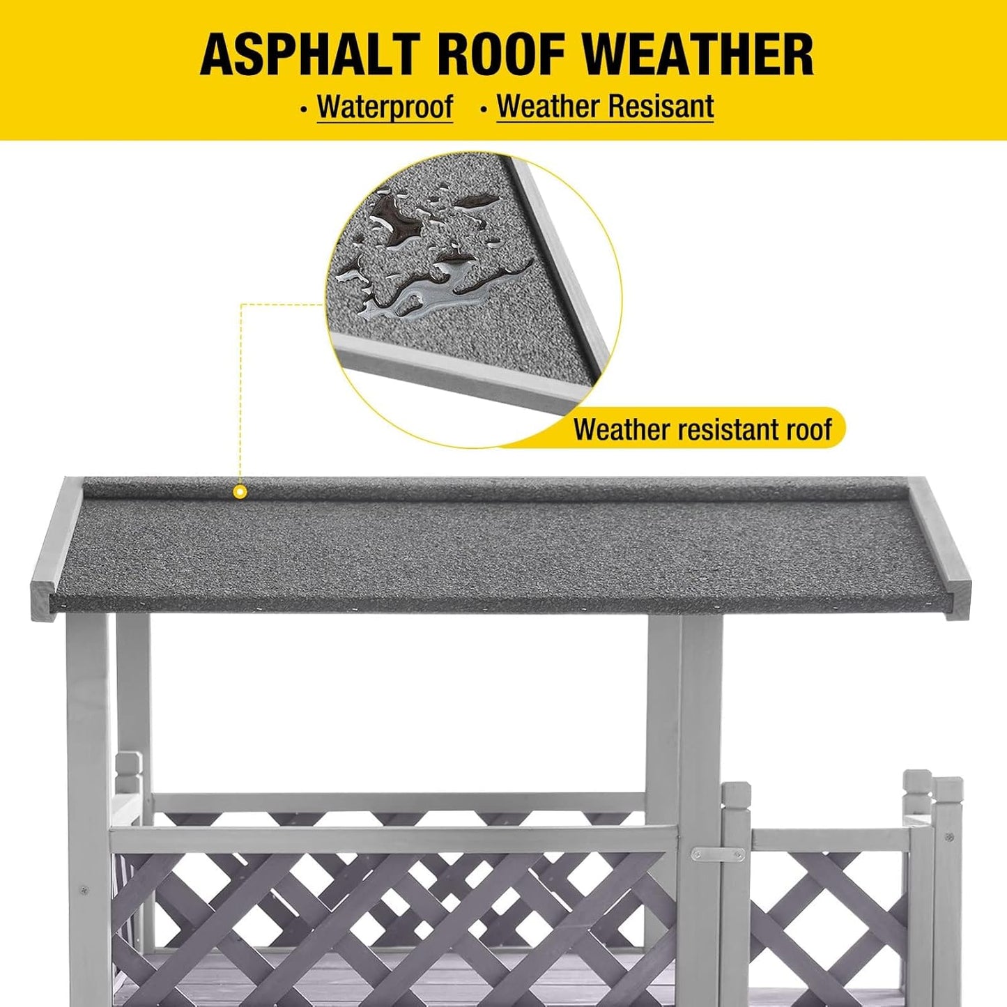Aivituvin Cat House Outdoor Indoor Feral Kitty Shelter with Escape Door for Cats, Weatherproof Roof