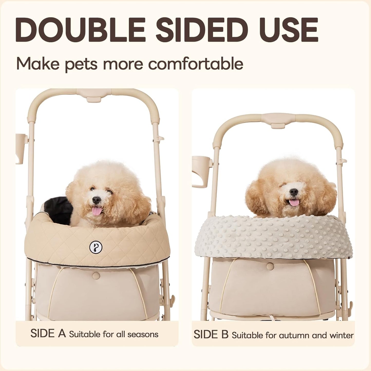 Pet Stroller Cushion for Dogs & Cats, Dog Stroller Mat, Ideal Accessories for Comfortable Rides