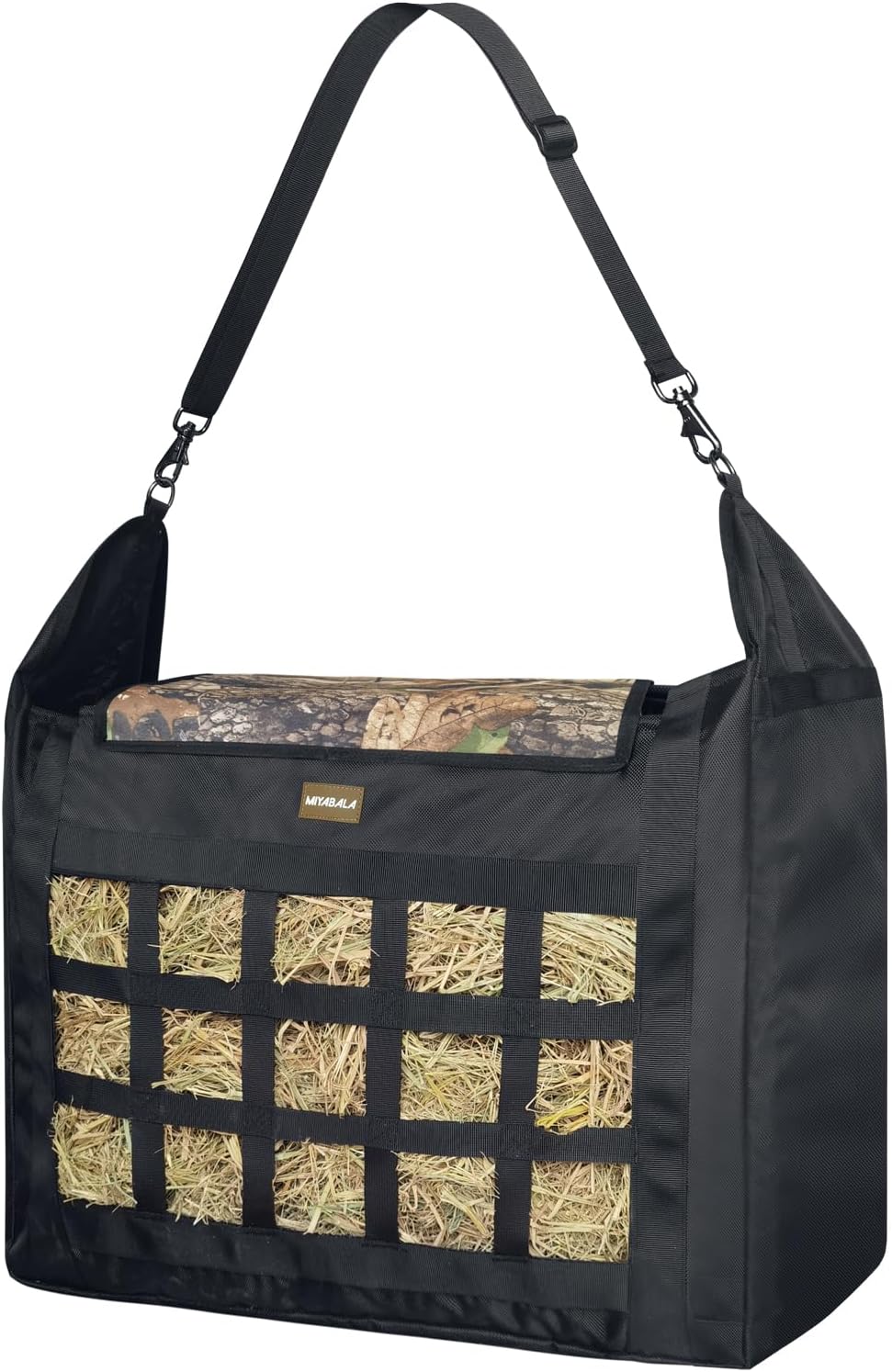 Hay Bag for Horses,Slow Feeder for Horse/Donkey/Goat, Premium 1680D Oxford Cloth,Easy to Fill and Hang with Extra Large Opening（Camo）