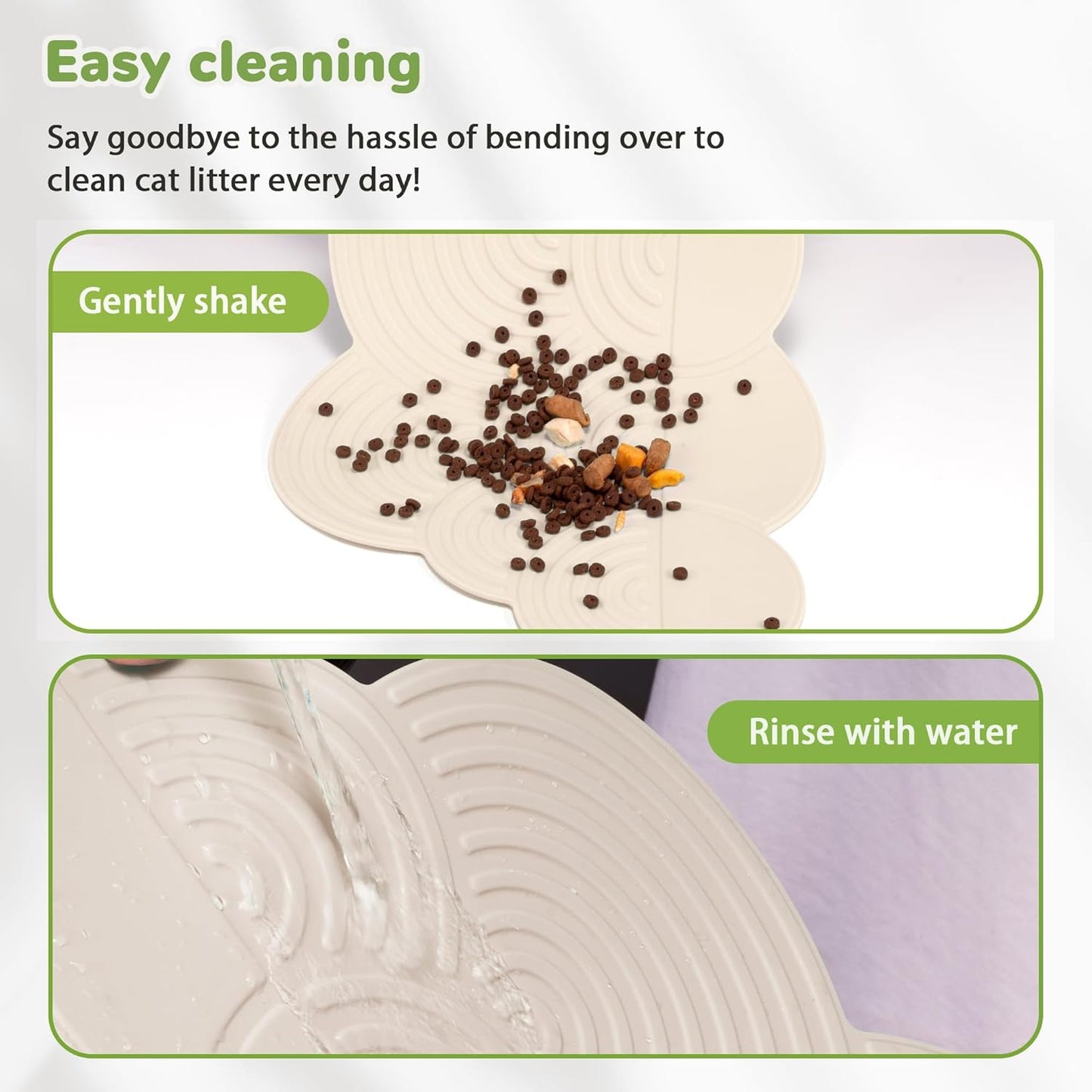 Li&Zhao Dog Food Mat - Cloud Cat Food Mat Pet Food Mat Dog Bowl Mat Waterproof Pet Mats for Food and Water for Floors Waterproof(Beige)