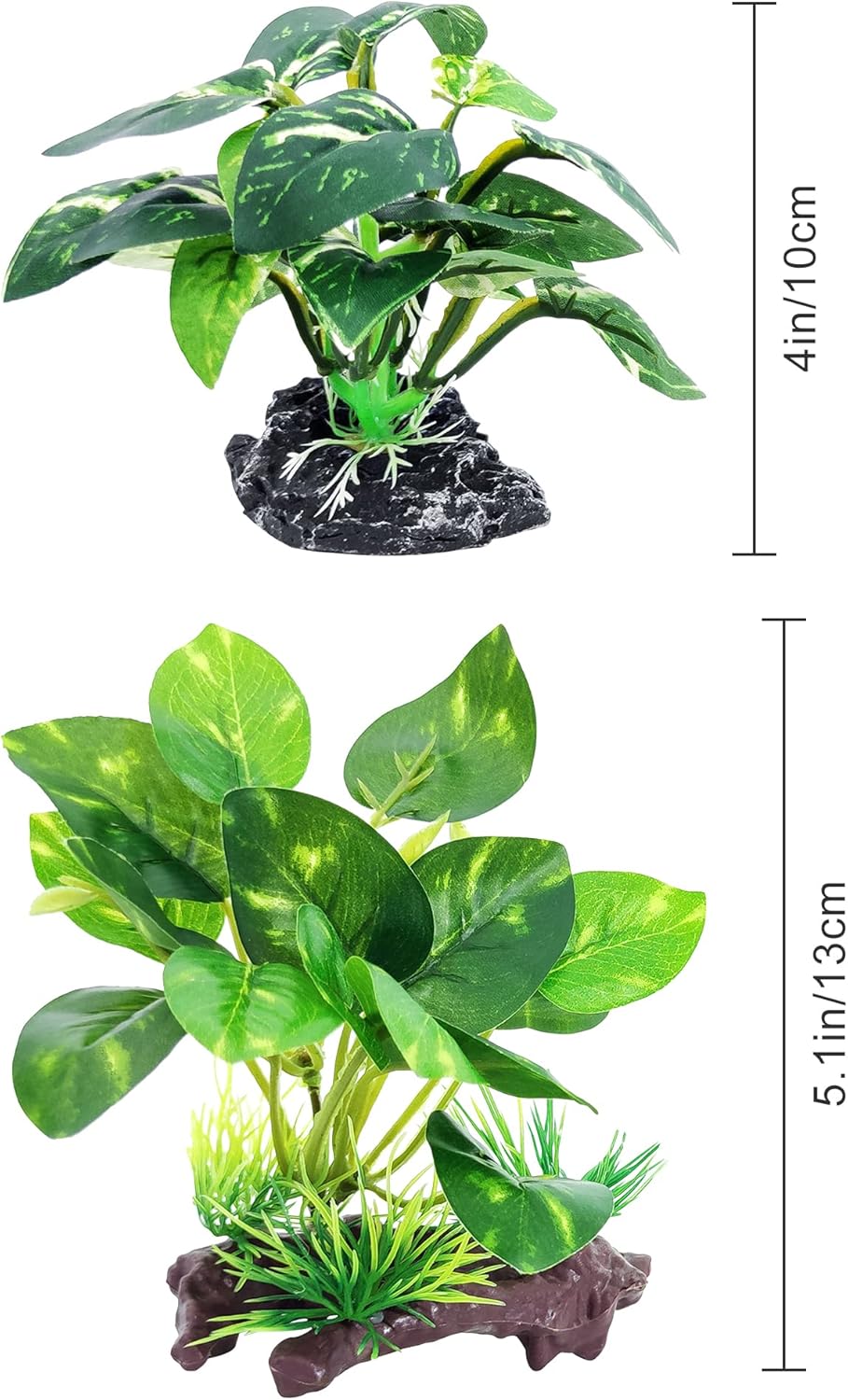 5Pack Tall Aquarium Plants - Reptile Habitat Plants Realistic Silk Fake Betta Fish Tank Decor for Terrarium Aquascaping