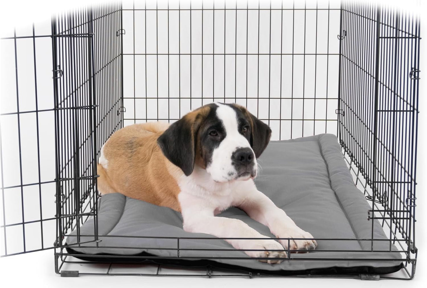 K9 Ballistics Tough Ripstop Dog Crate Pad - Durable & Machine Washable with Non-Skid Bottom and 120-Day Warranty, Fits 54" Wire Crates - XX-Large, Light Gray Velvet