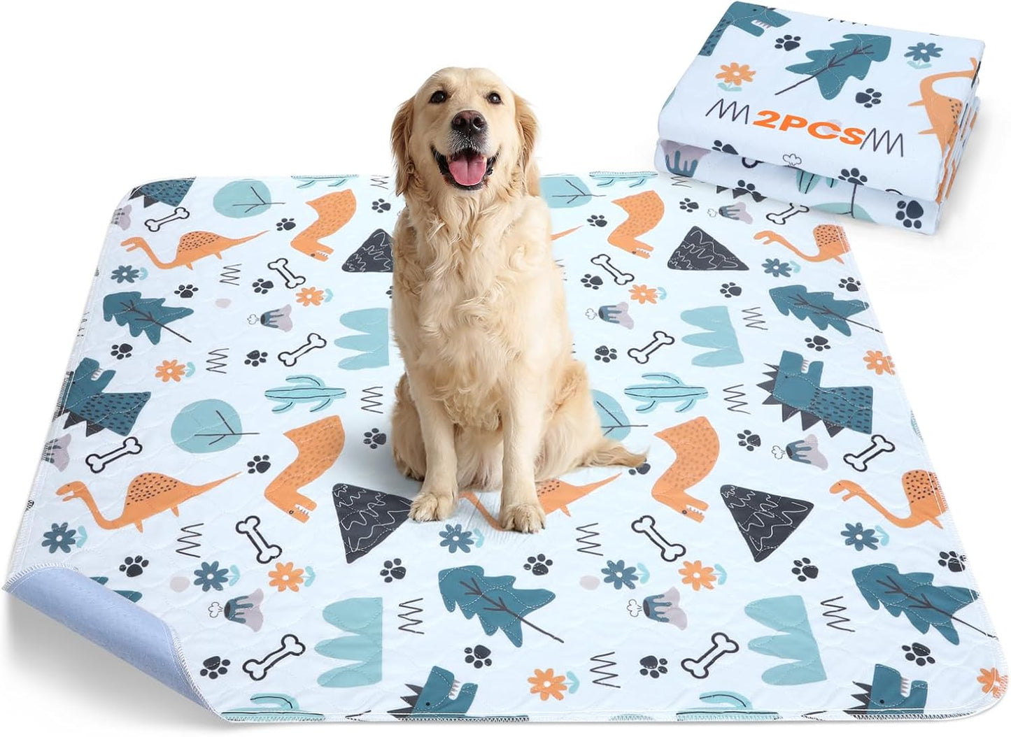 Washable Pee Pads for Dogs, 2 Pack Large 41"x41" Super Absorbent Reusable Pads for Dog Training Pads, 100% Waterproof Non-Slip Pee Pads Whelping Pads Dog Playpen Pads Crate Mat Bed Pads Dog Products