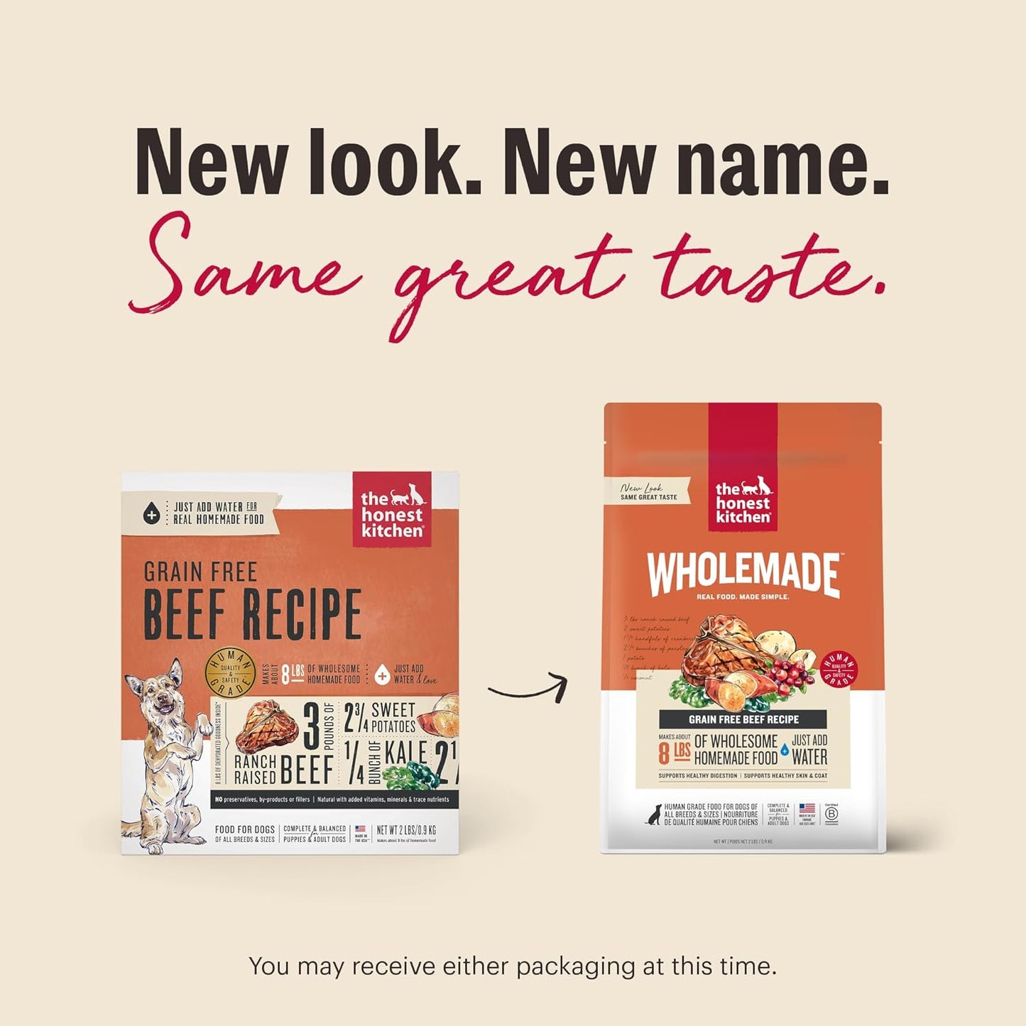 The Honest Kitchen Wholemade™ Grain Free Beef Dog Food, 2 lb Bag