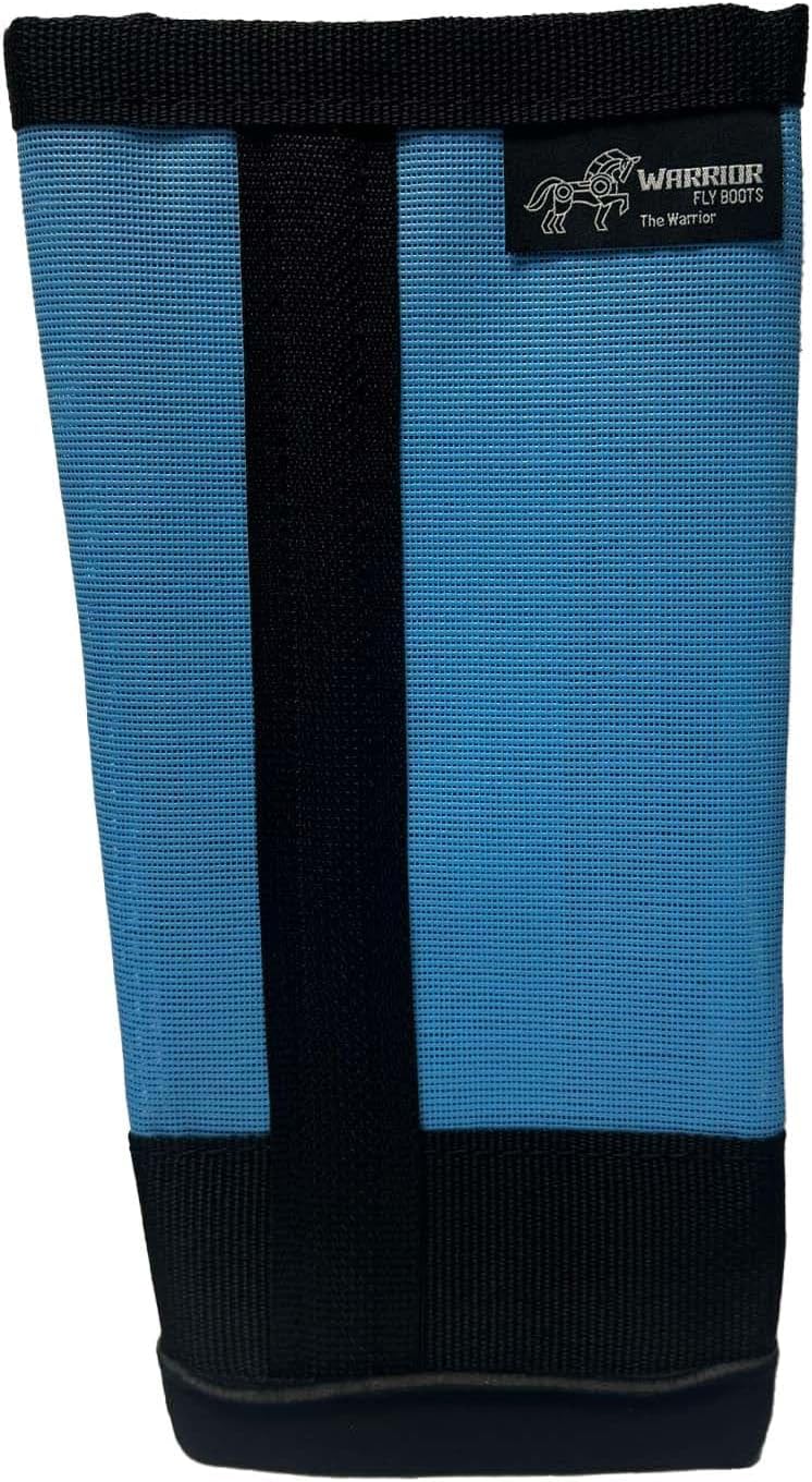 Warrior Fly Boots for Horses - Breathable Mesh Horse Boots for Fly Protection & Leg Comfort - Set of 4 (The Warrior, Light Blue)