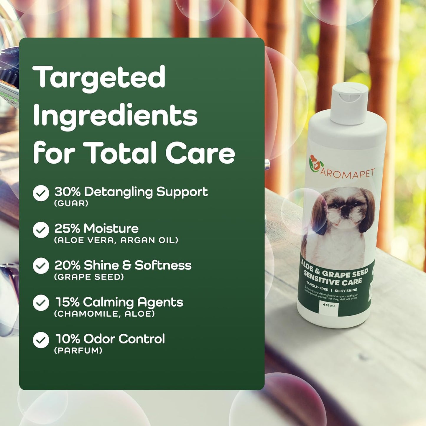 Sensitive Care -Tangle-Free-Silky Shine Softening and detangling Shampoo, Delicate Coat Clean & Odor Control Shampoo – Advanced Shine Formula for Dogs (Shih Tzu, 16 Fluid Ounces)