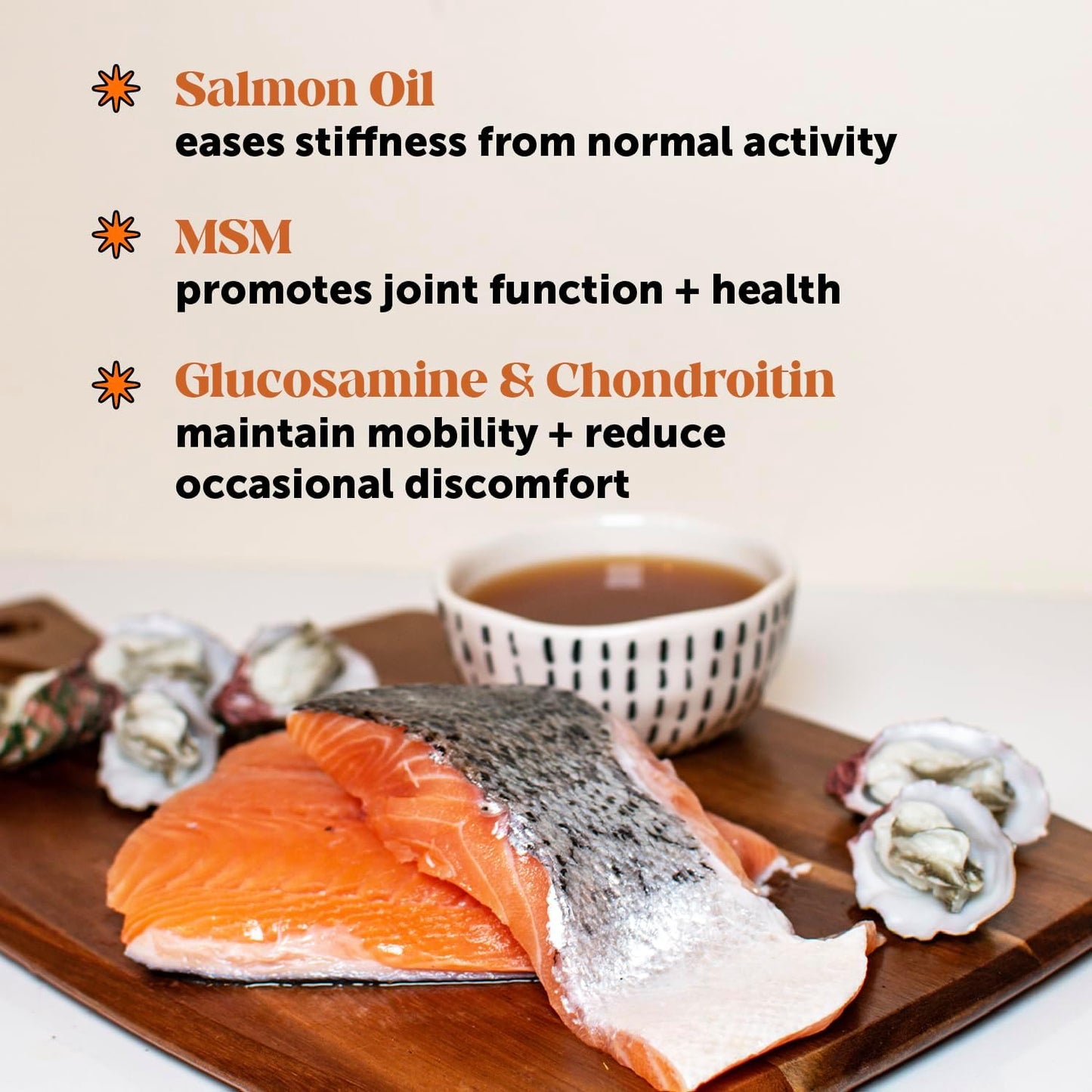 Dog Joint Supplement with Salmon Oil for Dogs - Ease Stiffness, Reduce Discomfort & Support Joint Mobility Liquid Supplement, Dog Food Topper Bone Broth with Glucosamine for Dogs (12 oz)