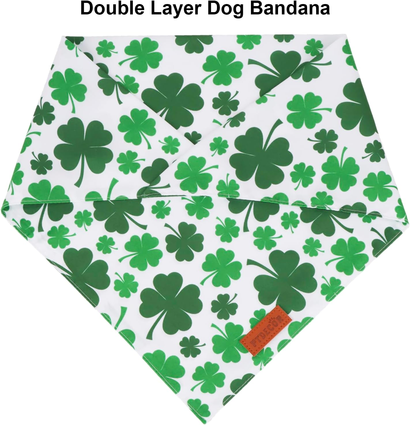 PTDECOR St. Patrick's Day Dog Bandana, Reversible Dog Scarf, Multi Size Offered, Green Shamrock Pet Bandanas for Large and Extra Large Dogs Pets (St. Patrick's Day, X-Large)