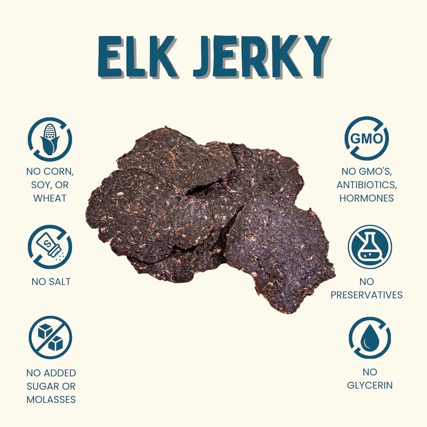 Winnie Lou Elk Jerky Dog Treats – Limited Ingredient, Human Grade, Training Treats for Small, Medium & Large Dogs, Made in USA (1 Pack)