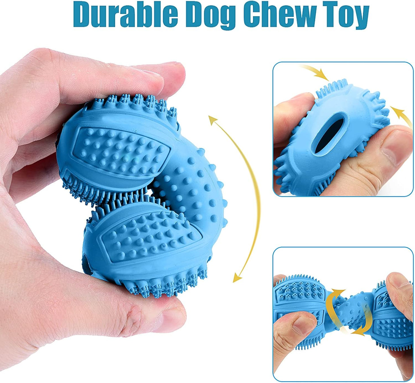 Dog Chew Toys 4 Pack, Dog Toys for Aggressive Chewers Small Medium Large Breed, Multifunctional Teeth Cleaning and Gum Massage, Tough Dog Toys with Natural Rubber for Puppy and Medium Large Dog