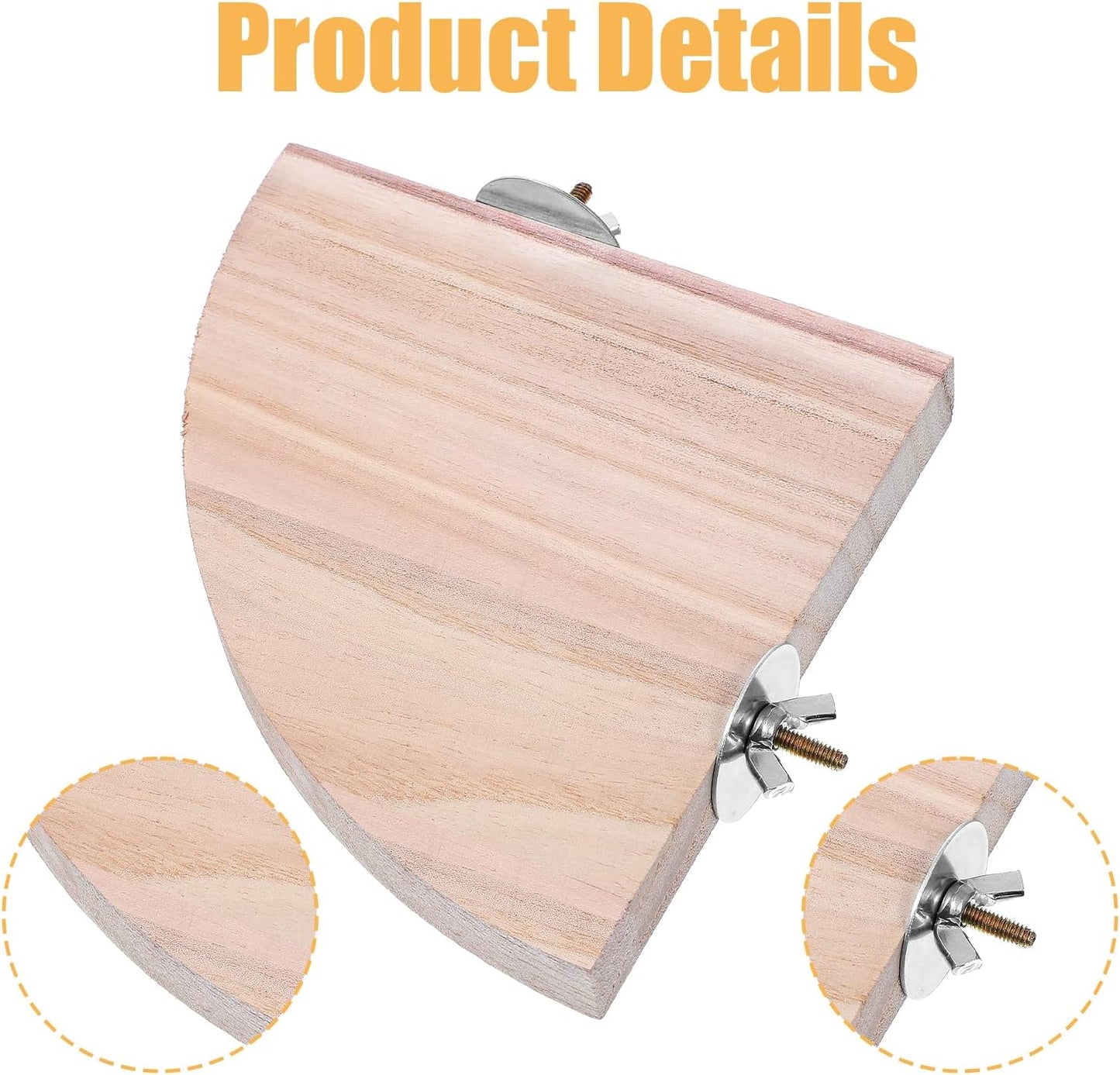 Bird Perch Platform Stand, Bird Corner Parrot Perch Corner, Sector Playground Cage Accessories Shelf for Small Animals Rat Mouse Lovebird Finches Conure Budgie