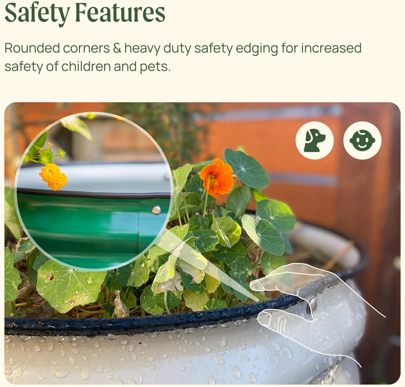 Vego garden Raised Garden Bed Kit, 11" Tall 6 in 1 Modular Metal Raised Planter Bed for Vegetables Flowers Patio Ground Planter Box, Pearl White