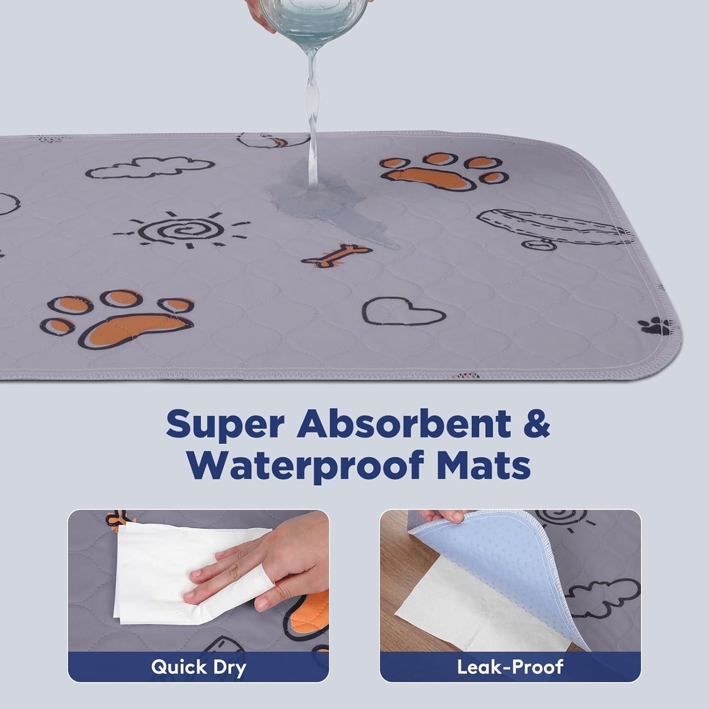 Washable Pee Pads for Dogs, Extra Large 60"x48" Super Absorbent Reusable Training Dog Pads, 100% Waterproof Non-Slip Dog Pee Pads Whelping Pads Dog Playpen Pads Extra Dog Pads Large Dog Mat Giant Pads