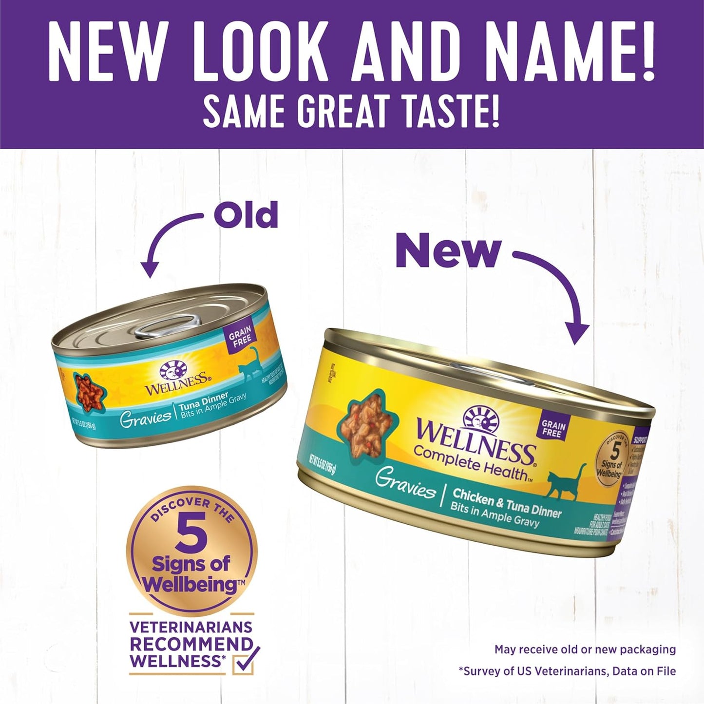 Wellness Complete Health Gravy Adult Wet Cat Food, Natural, Protein-Rich, Grain Free, 5.5 Ounce, 12 Pack, (Chicken & Tuna Dinner)