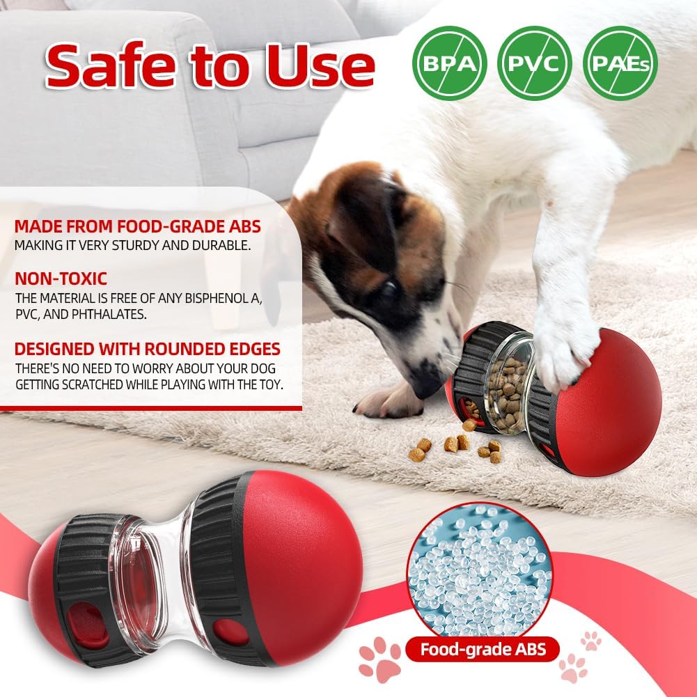 Interactive Dog Puzzle Toys, Brain Stimulation Rolling Treat Dispenser Ball & Slow Feeder Combo for Dogs to Keep Them Engaged and Busy
