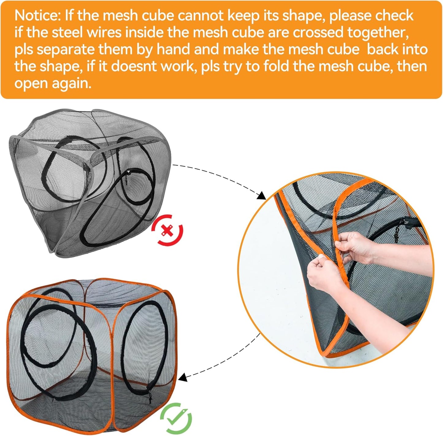 Cat Play Tunnel + Cube(with Three Ways) for Indoor and Outdoor, Kitty Play House, Cat Enclosures, Collapsible Kitty Tent, Kitten Toys Easy to Connect with Kitty Tent（2 Tunnels + Cube ）