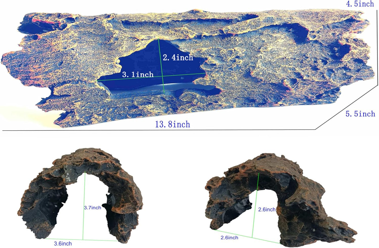Reptile Hide Bark Texture,Snake Hide,Bearded Dragon Basking Platform,Aquarium Decor for Amphibians,Leopard Gecko,Lizard,Turtle,Tortoise,Betta Fish,Spider,Scorpion,Axolotl