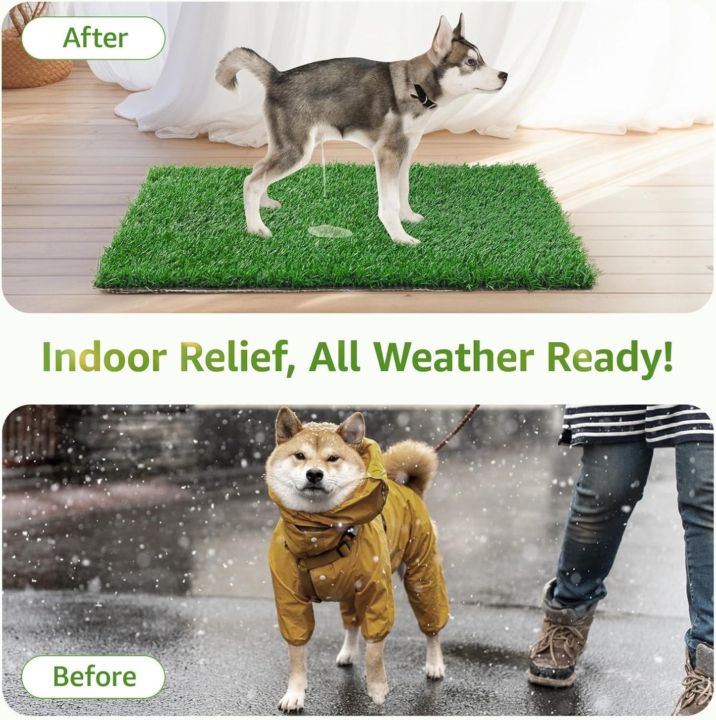 LOOBANI Dog Grass Pee Pads, Artificial Dog Grass Pads for Potty Tray, Fake Grass for Dogs to Pee On, Outdoor Indoor Pee Grass for Dog Potty (31*51 inch)