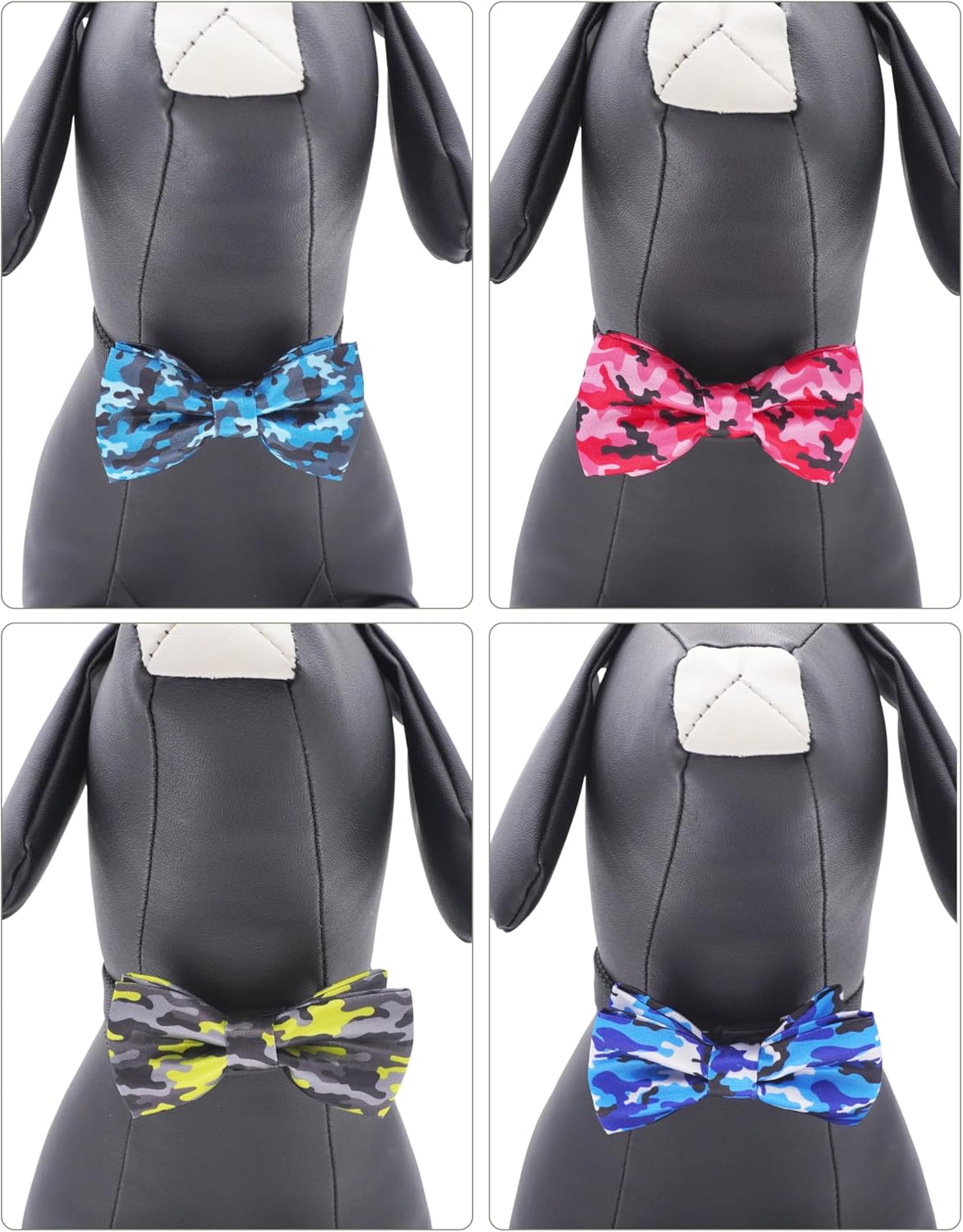 PET SHOW 10 Pack Camo Small Dog Bow Ties Sliding Collar Attachments Puppy Cats Colorful Camouflage Bowties for Medium Dogs Classic Bowknots Party Holiday Pet Grooming Accessories(Small)