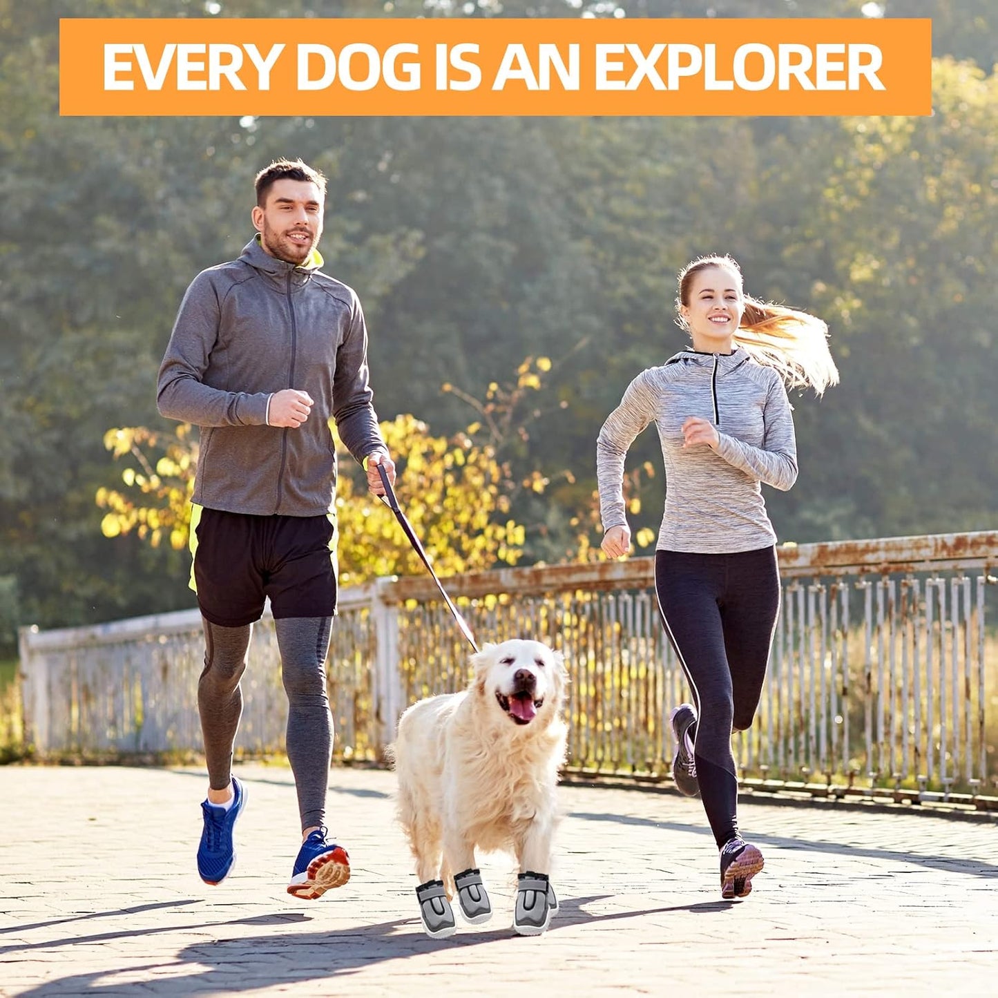 Hcpet Dog Boots for Large Dogs, Dog Shoes for Hot Pavement Winter Snow, Paw Protector Dog Booties Designed for Comfort and Breathability, Outdoor Booties for Small Medium Dogs for Hiking Grey Size 3