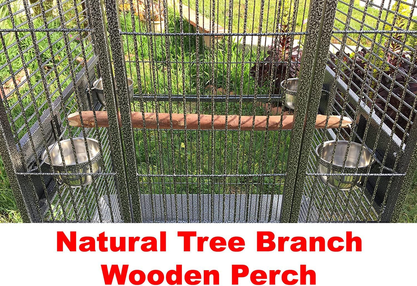 4 Size, X-Large 32" L x 23" W x 66" H Castle PlayTop Parrot Bird Cage On Wheels for Large Size Macaws Cockatoos African Grey Amazon