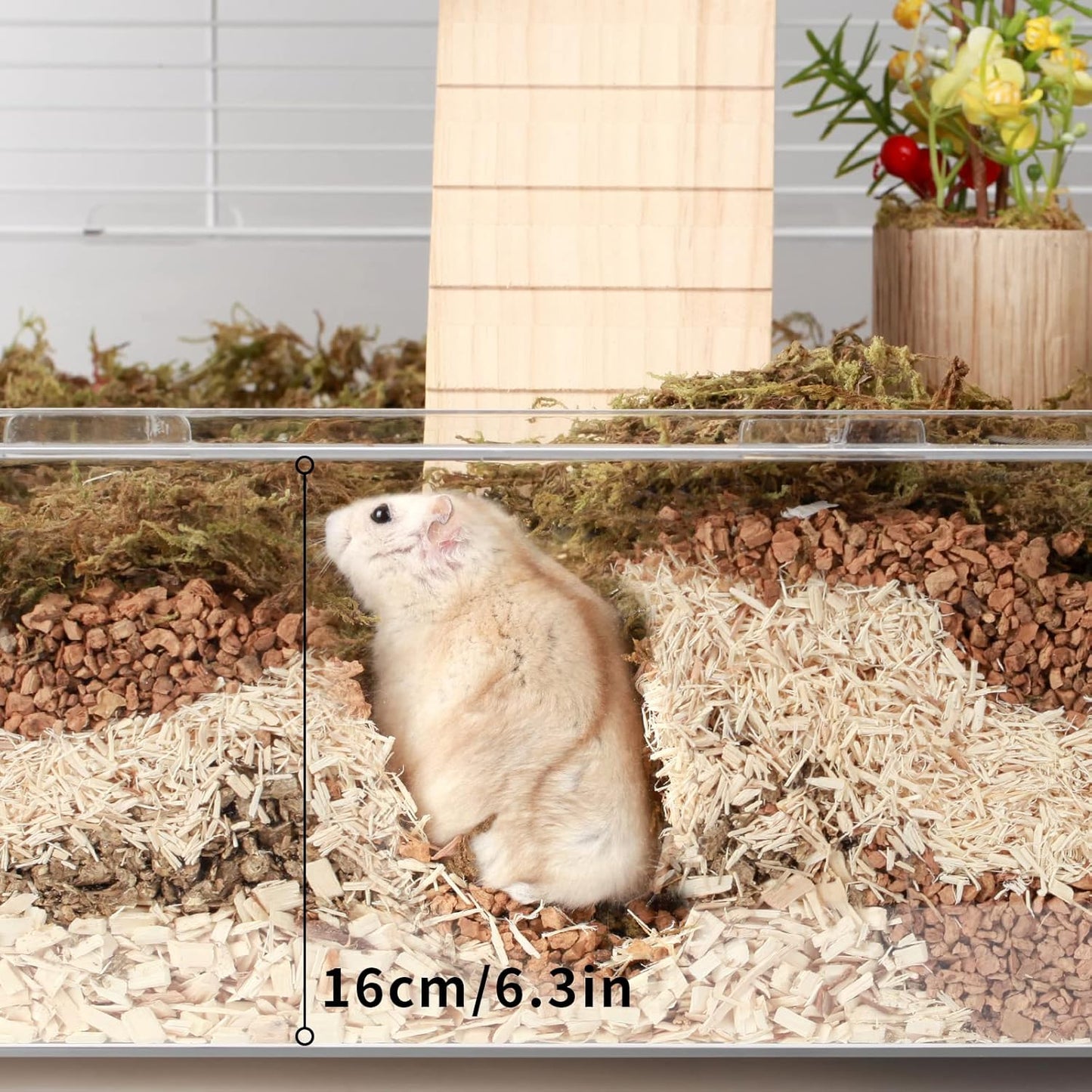 BUCATSTATE Hamster Cage 3-Level with Accessories, Includes Free Exercise Wheel, Water Bottle, Food Bowl & Hamster Hideout, Large Hamster Cage for Dwarf Hamster, Mice, Degus (24.4" L*13.7 "W*16.9" H)