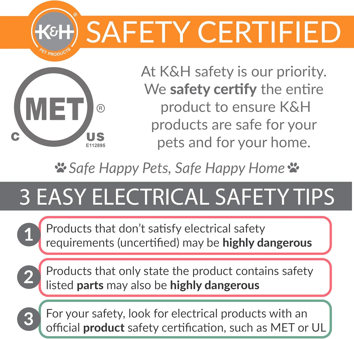 K&H Pet Products Pet Bed Warmer, Turn Any Pet Bed Into a Heated Cat or Dog Bed, Waterproof Indoor Heated Warming Pad Insert, Automatic Temperature, Safety Listed - Large 23.75 X 11in Tan