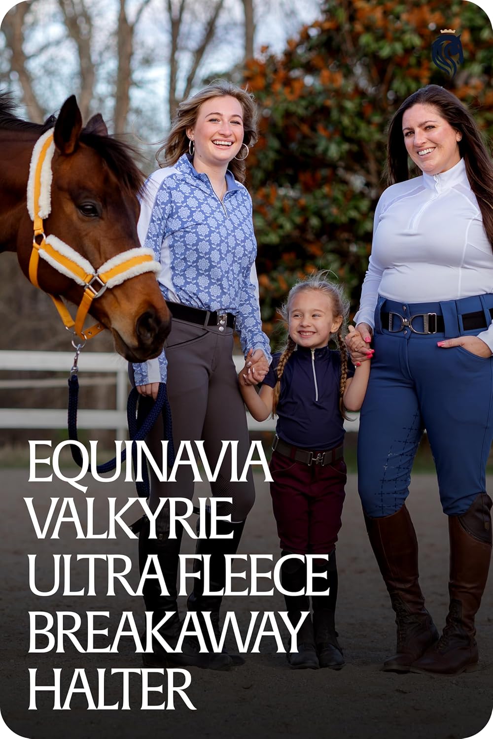 Equinavia Valkyrie Soft Ultra Fleece Padded Adjustable Breakaway Horse Halter - Golden Sunshine/White - Warmblood